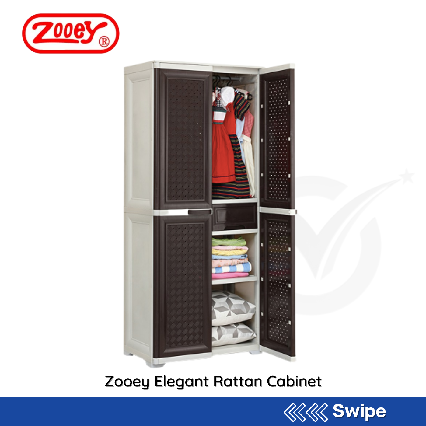 Zooey Elegant Rattan Cabinet