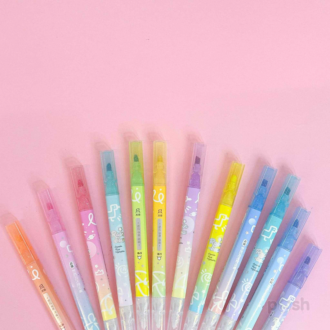 Erasable Highlighter with Glitters 12 PCS Set 985-12