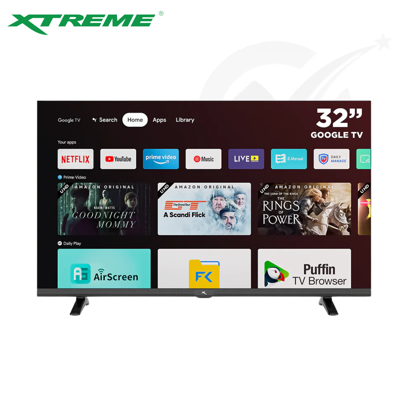 Xtreme Google TV Frameless Wi-Fi Netfix Youtube Google Play w/ Voice Control