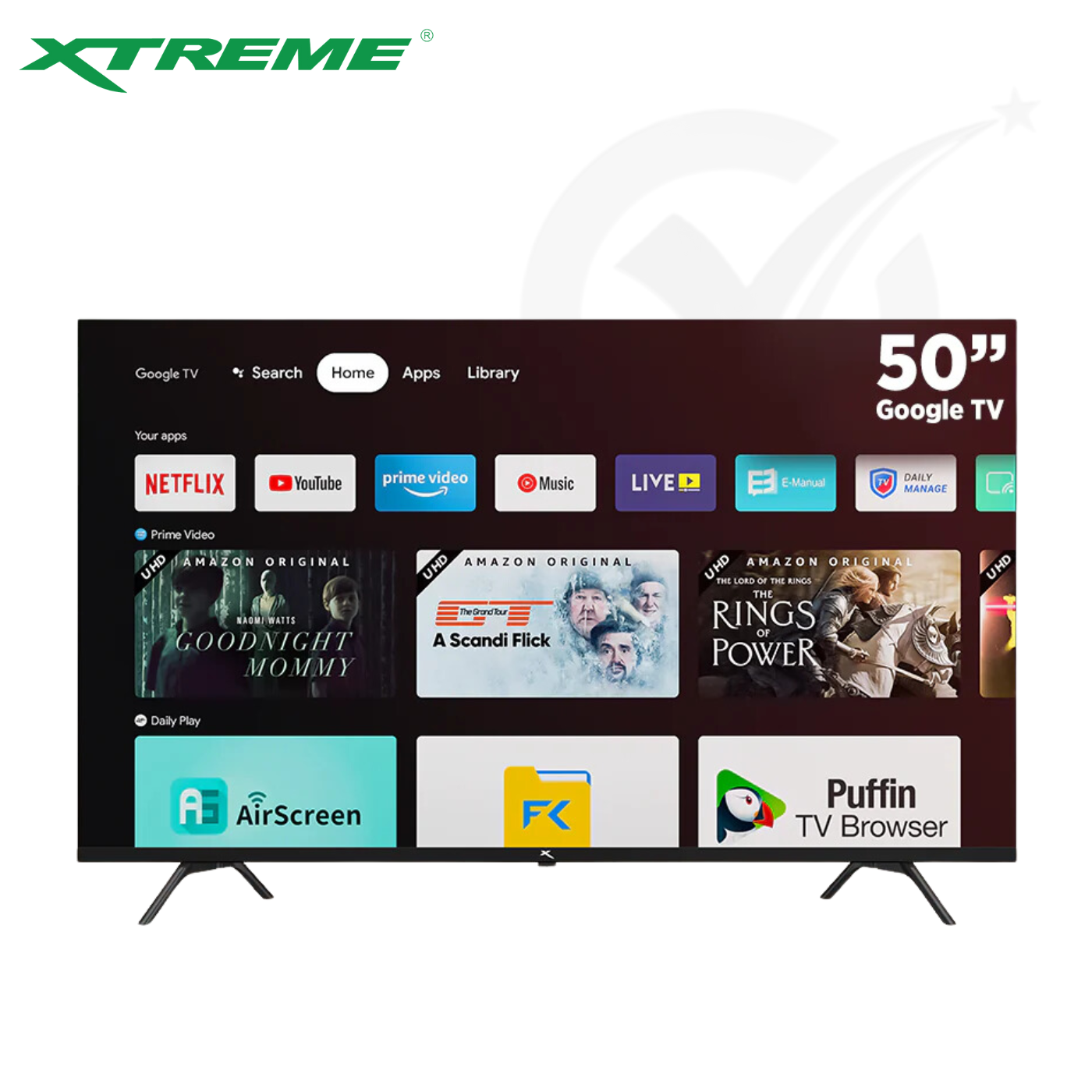 Xtreme Google TV Frameless Wi-Fi Netfix Youtube Google Play w/ Voice Control