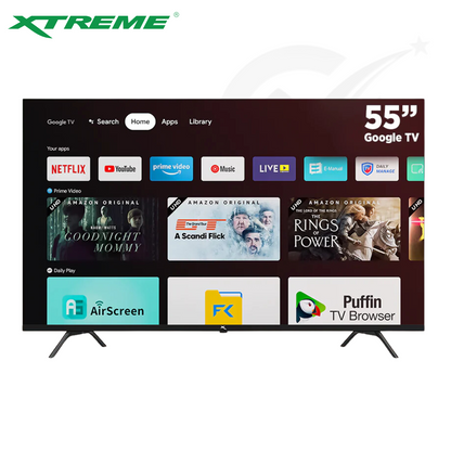 Xtreme Google TV Frameless Wi-Fi Netfix Youtube Google Play w/ Voice Control