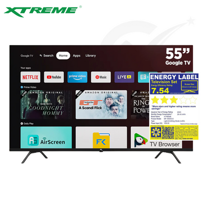 Xtreme Google TV Frameless Wi-Fi Netfix Youtube Google Play w/ Voice Control