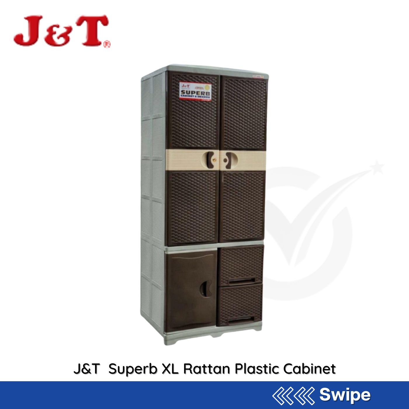 J&T  Superb XL Rattan Plastic Cabinet