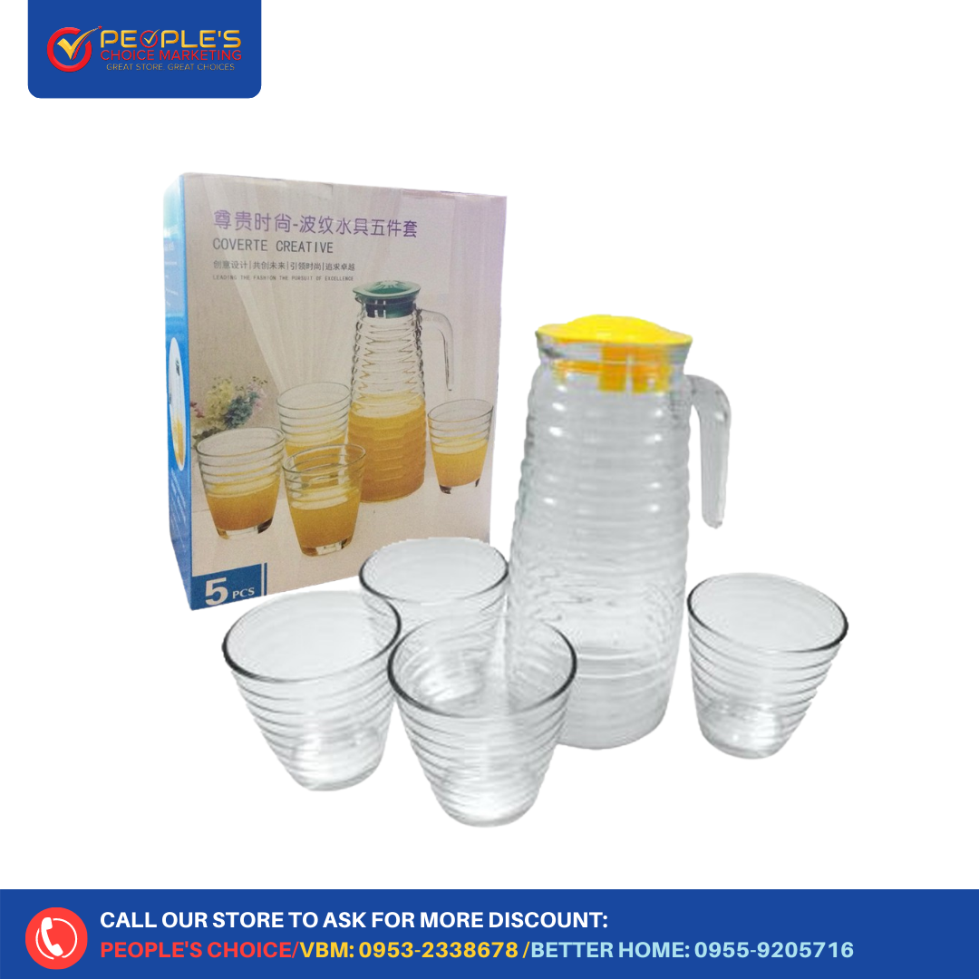 Glass Pitcher with 4 glasses (5 in 1)