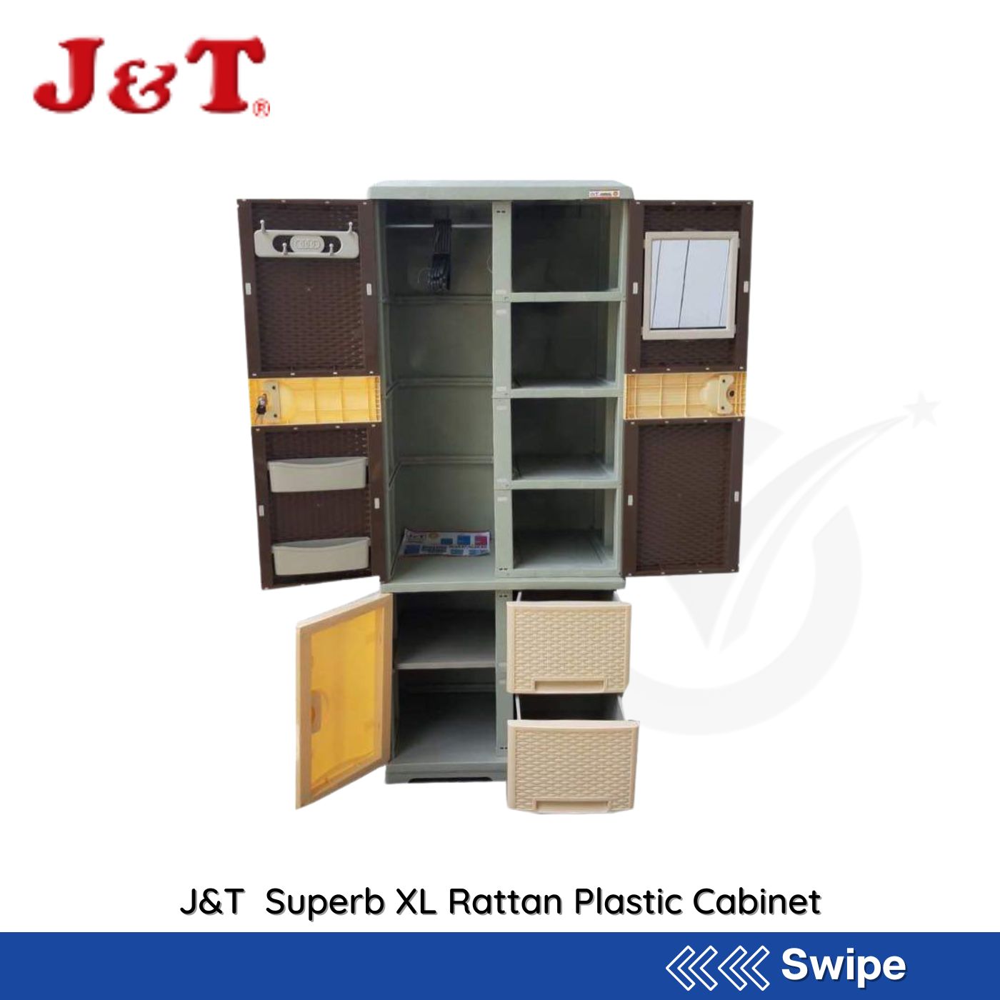 J&T  Superb XL Rattan Plastic Cabinet