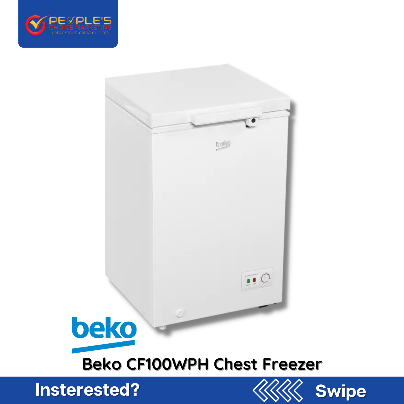 Beko Chest Freezer 3,5 cu ft CF100WPH