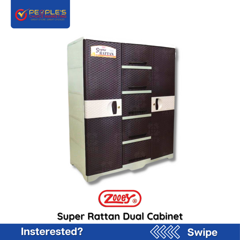 Zooey Superstar Rattan Dual Cabinet