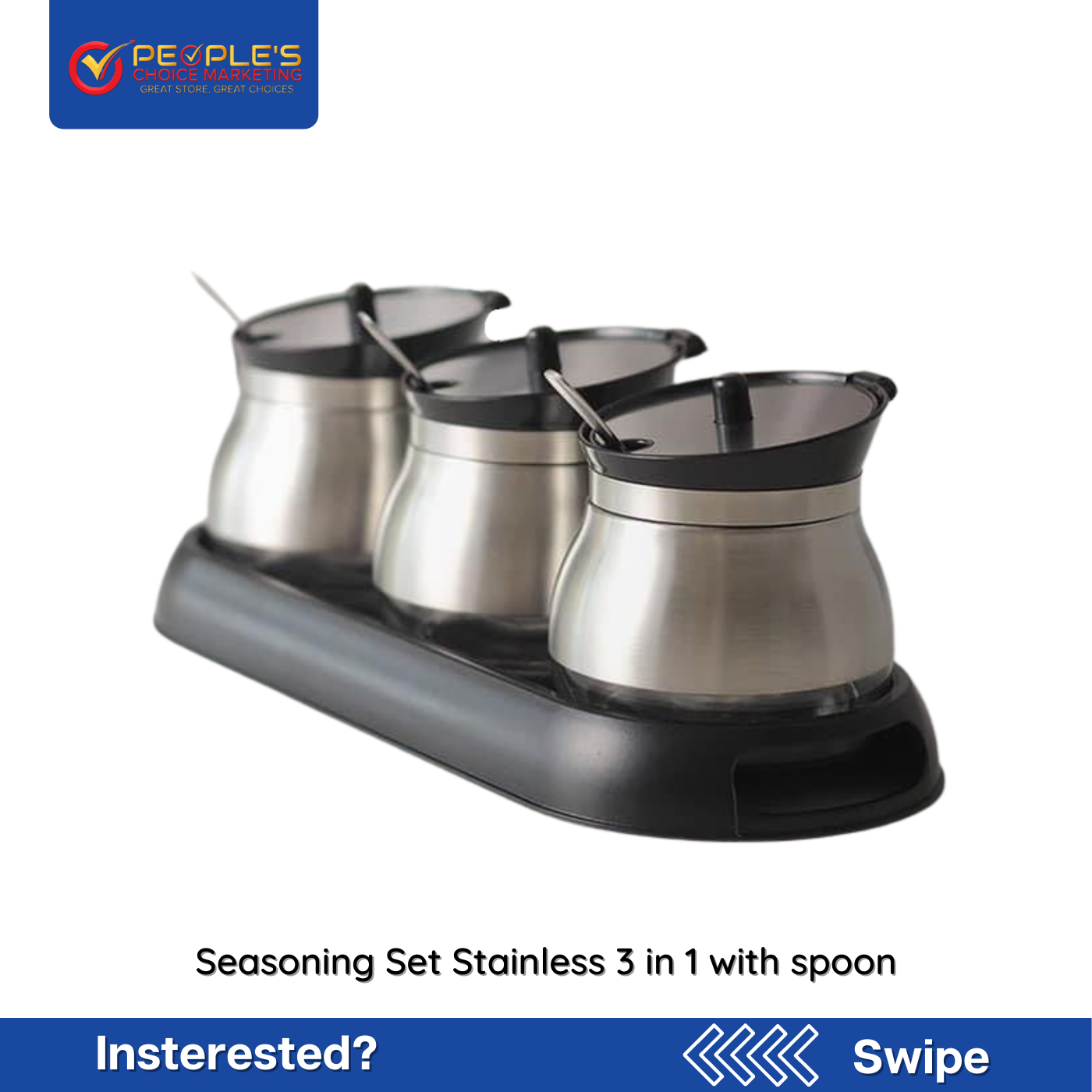 Seasoning Set Stainless 3 in 1 with spoon