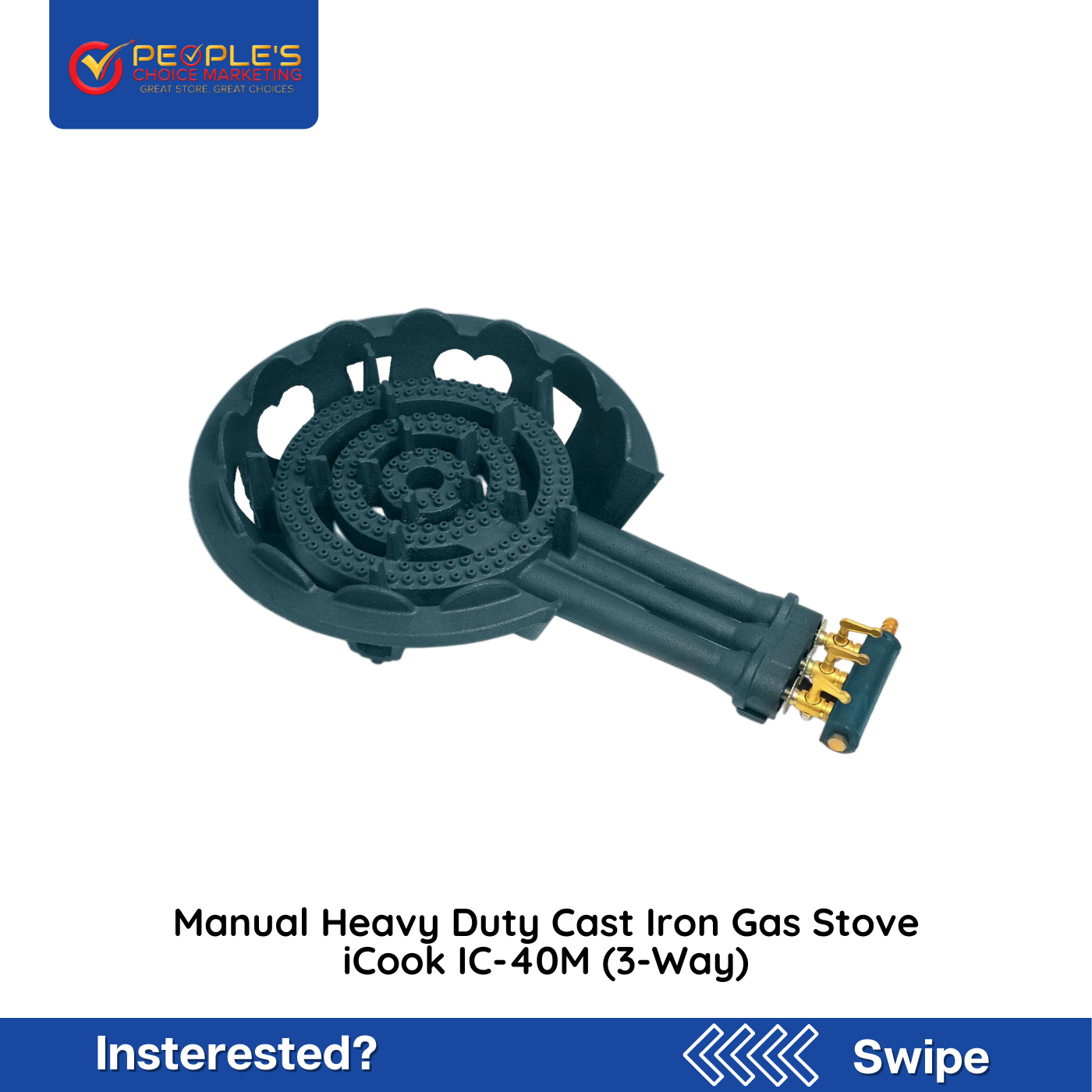 Manual Heavy Duty Cast Iron Gas Stove - People's Choice Marketing