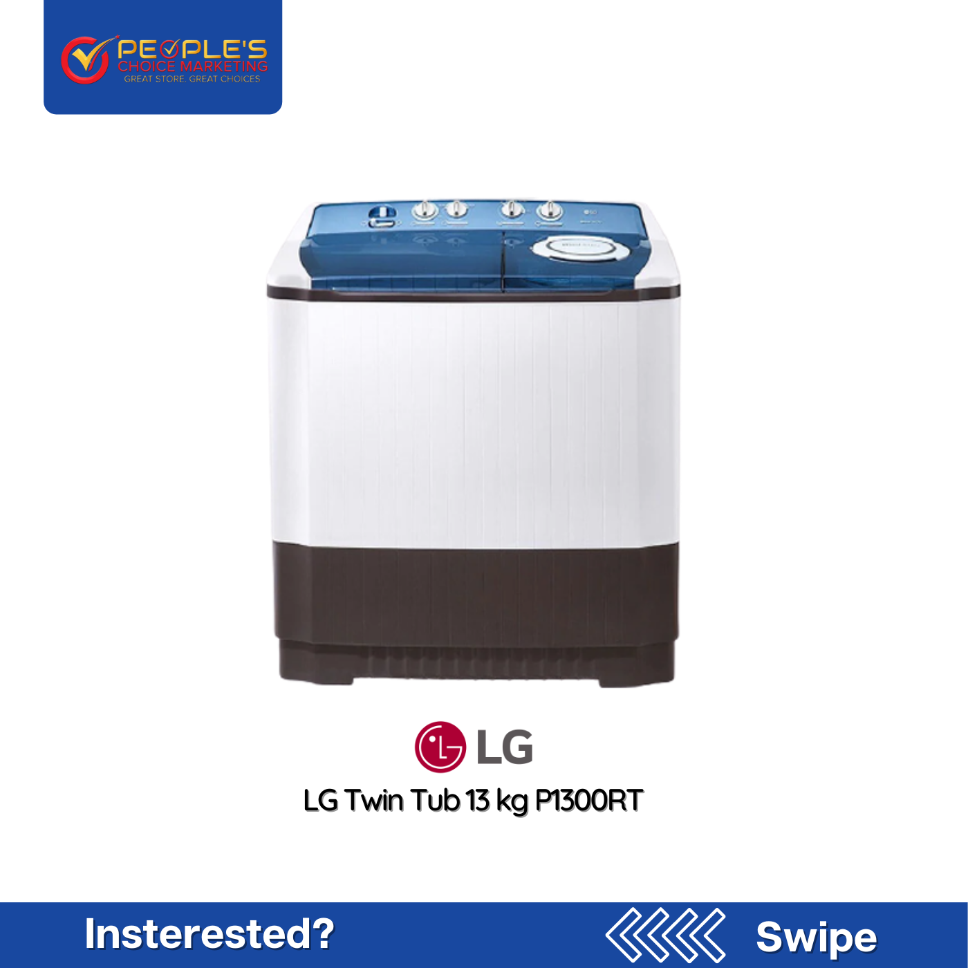 LG Twin Tub 13 kg P1300RT