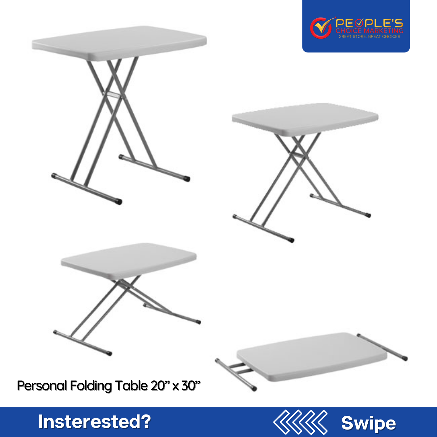 20 inch folding top table