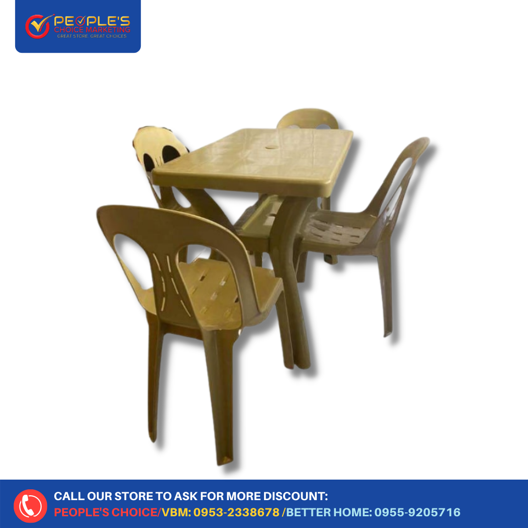 Monoblock table with chairs