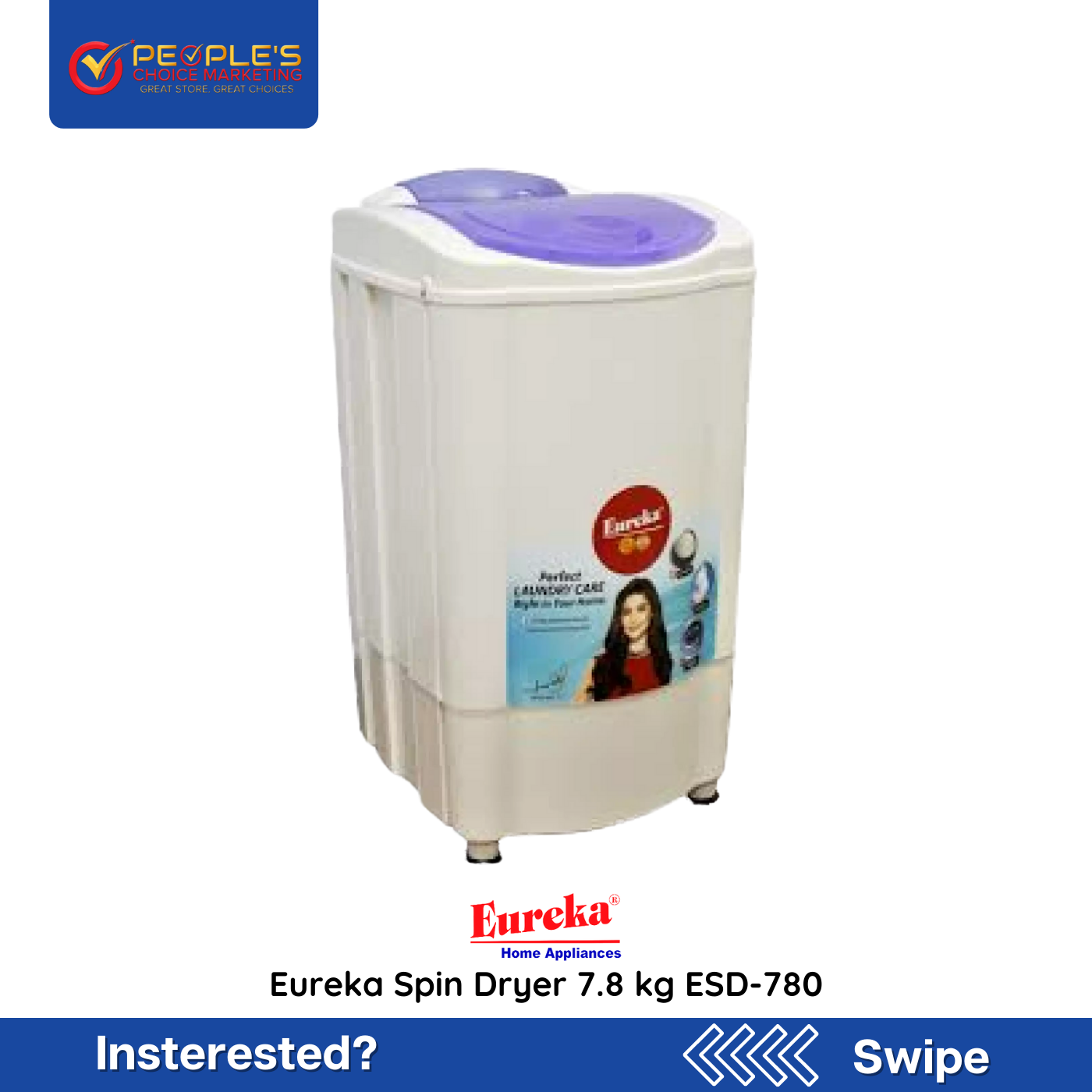 Eureka ESD-780  Spin Dryer 7.8kg - People's Choice Marketing