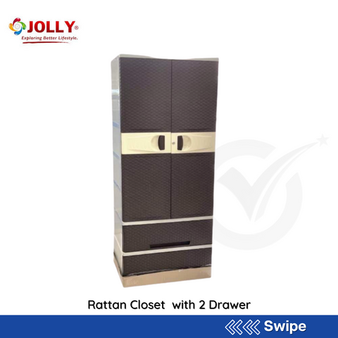 Rattan Closet  with 2 Drawer - People's Choice Marketing