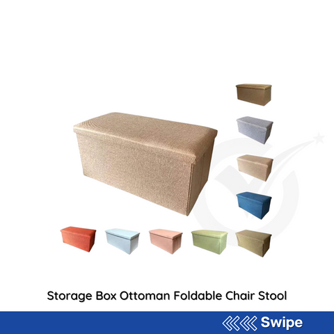 Storage Box Ottoman Foldable Chair Stool