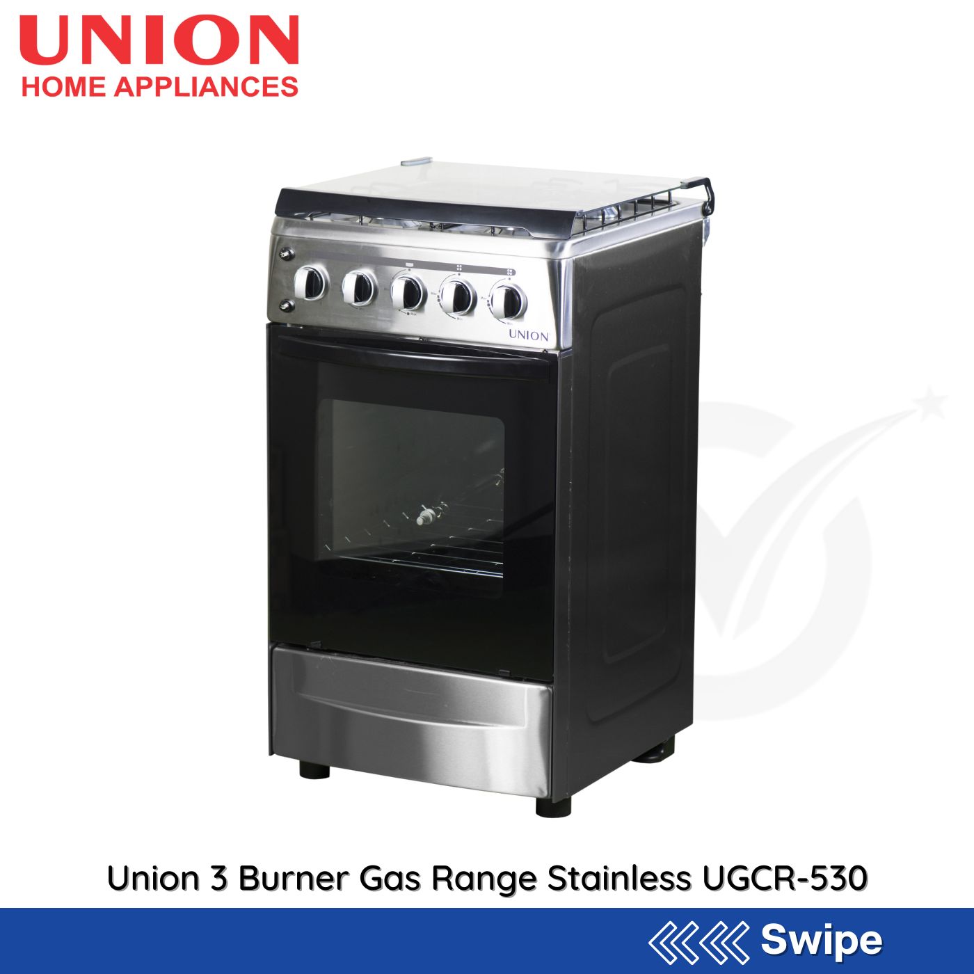 Union 3 Burner Gas Range Stainless UGCR-530