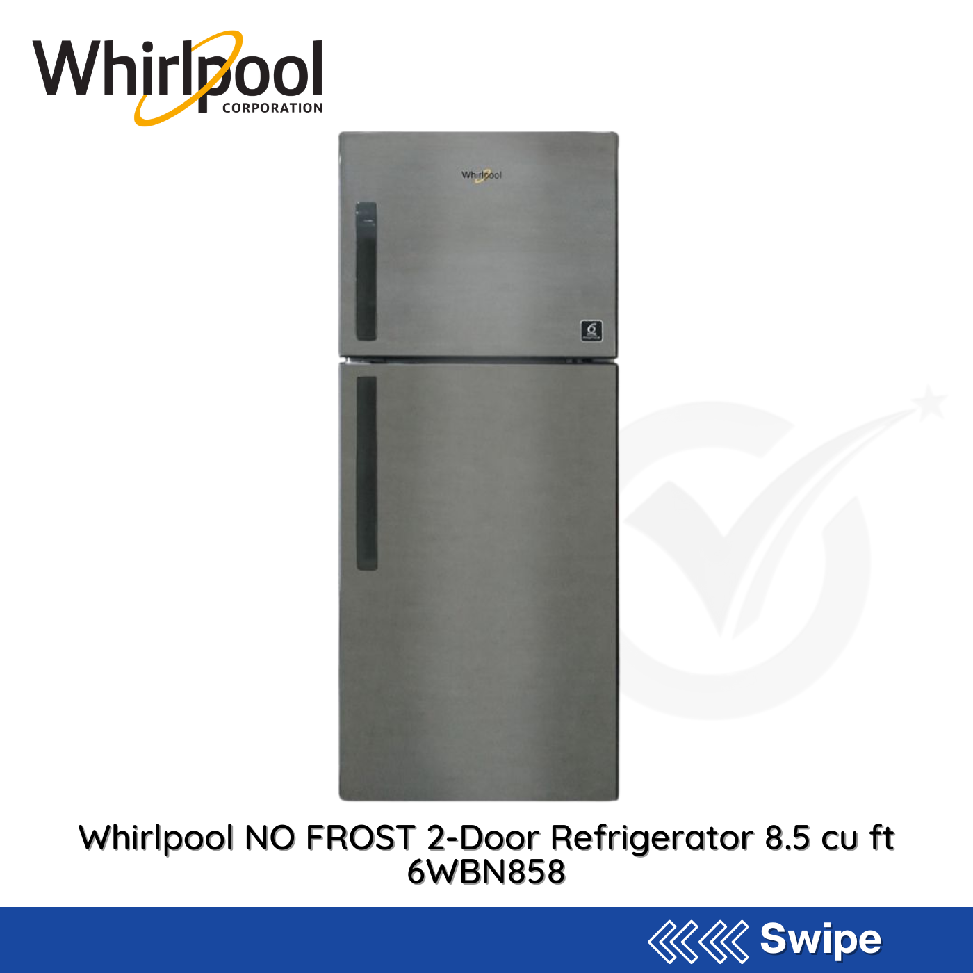 Whirlpool NO FROST 2-Door Refrigerator 8.5 cu ft 6WBN858