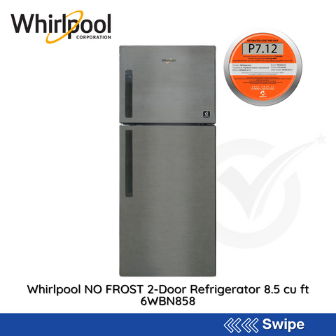 Whirlpool NO FROST 2-Door Refrigerator 8.5 cu ft 6WBN858