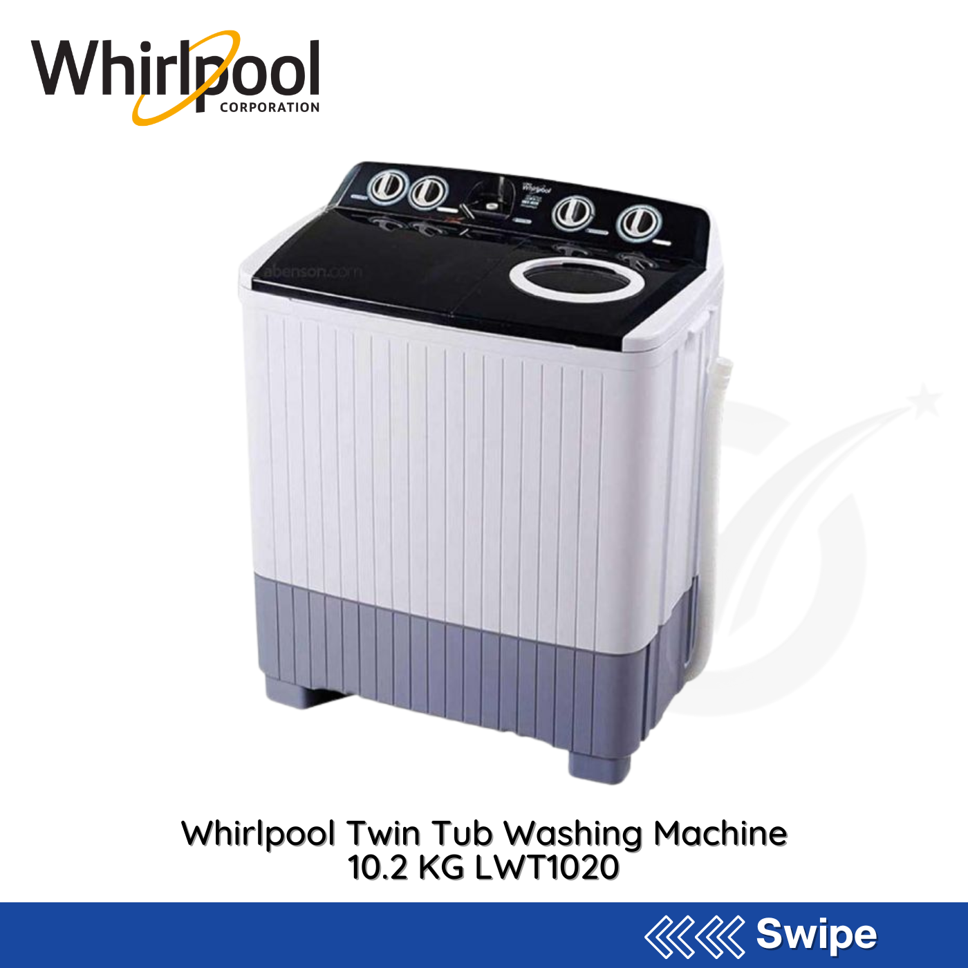 Whirlpool Twin Tub Washing Machine 10.2 KG LWT1020