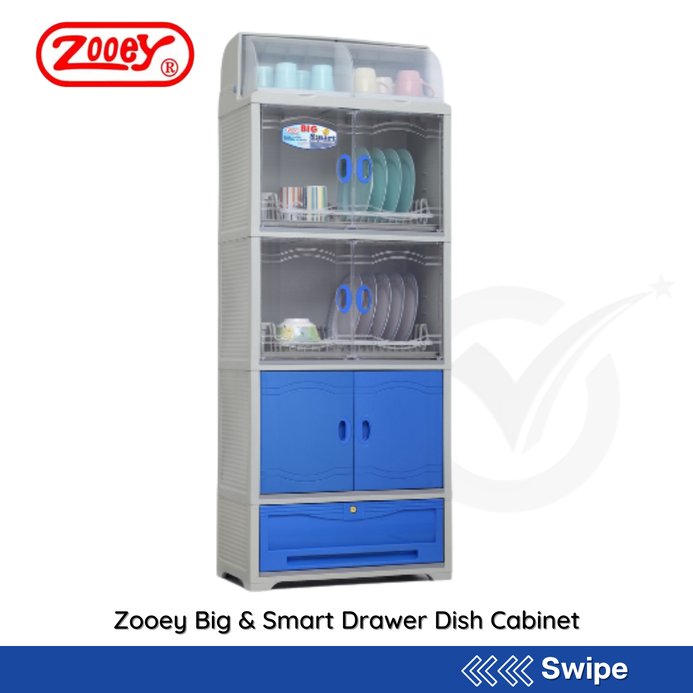 Zooey Big & Smart Drawer Dish Cabinet - People's Choice Marketing