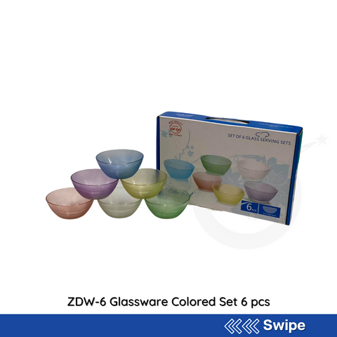 ZDW-6 Glassware Colored Set 6 pcs