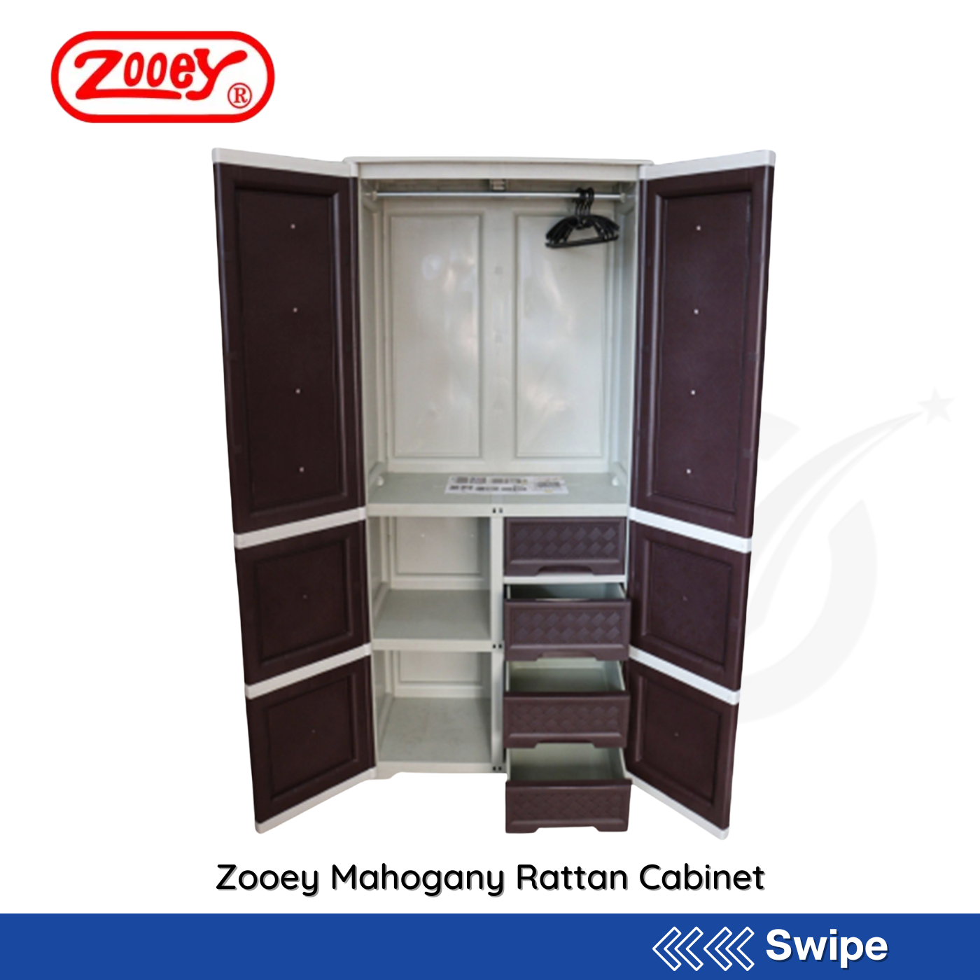Mahogany rattan cabinet deals