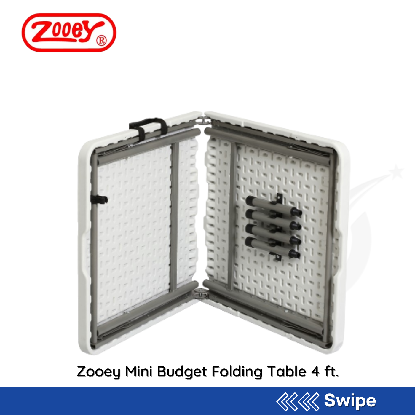 Zooey Mini Budget Folding Table 4 ft.